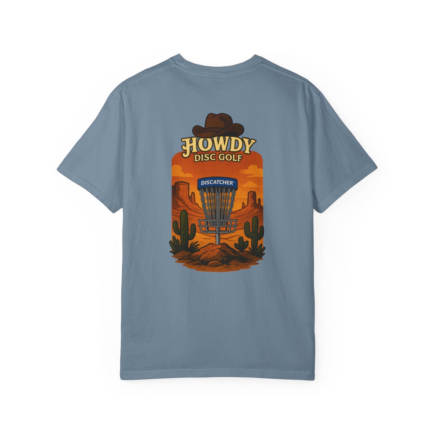 Howdy Disc Golf Unisex Garment-Dyed T-Shirt, Retro Golf Tee, Outdoor Sports Shirt, Gift for Golf Lovers, Casual Summer Top