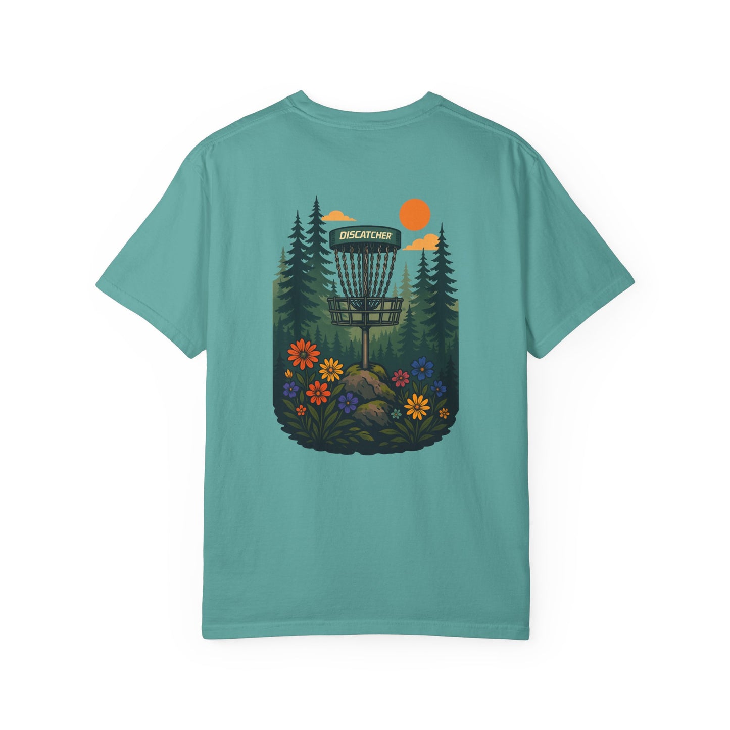 T-shirt Disc Basket Pine Tree Flowers