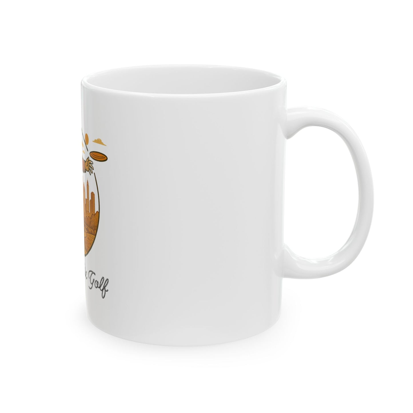 Disc Golf Mug - Cowboy Huck | Ceramic Mug, 11oz