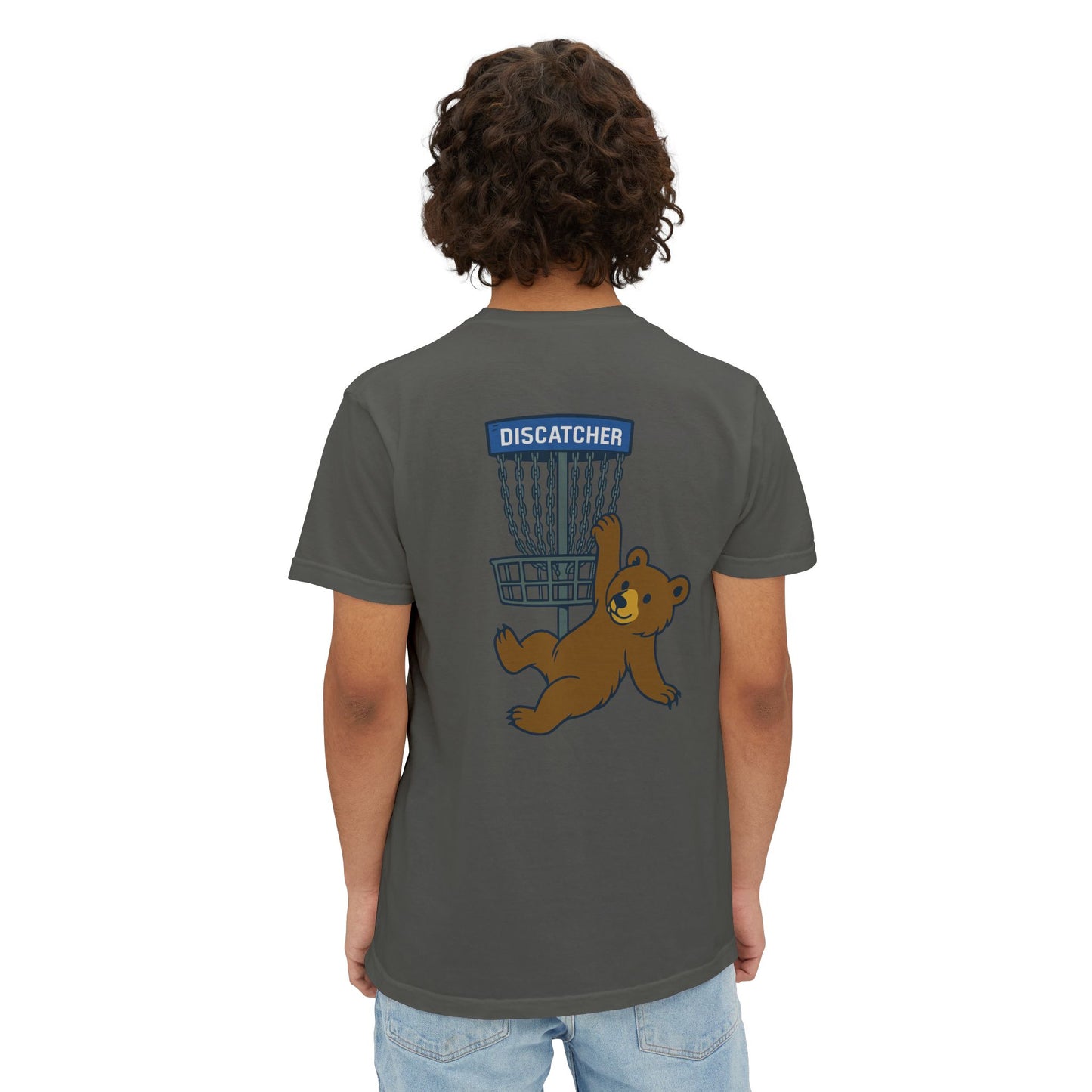 Pocket T-Shirt Playful Bear Hanging Basket Design