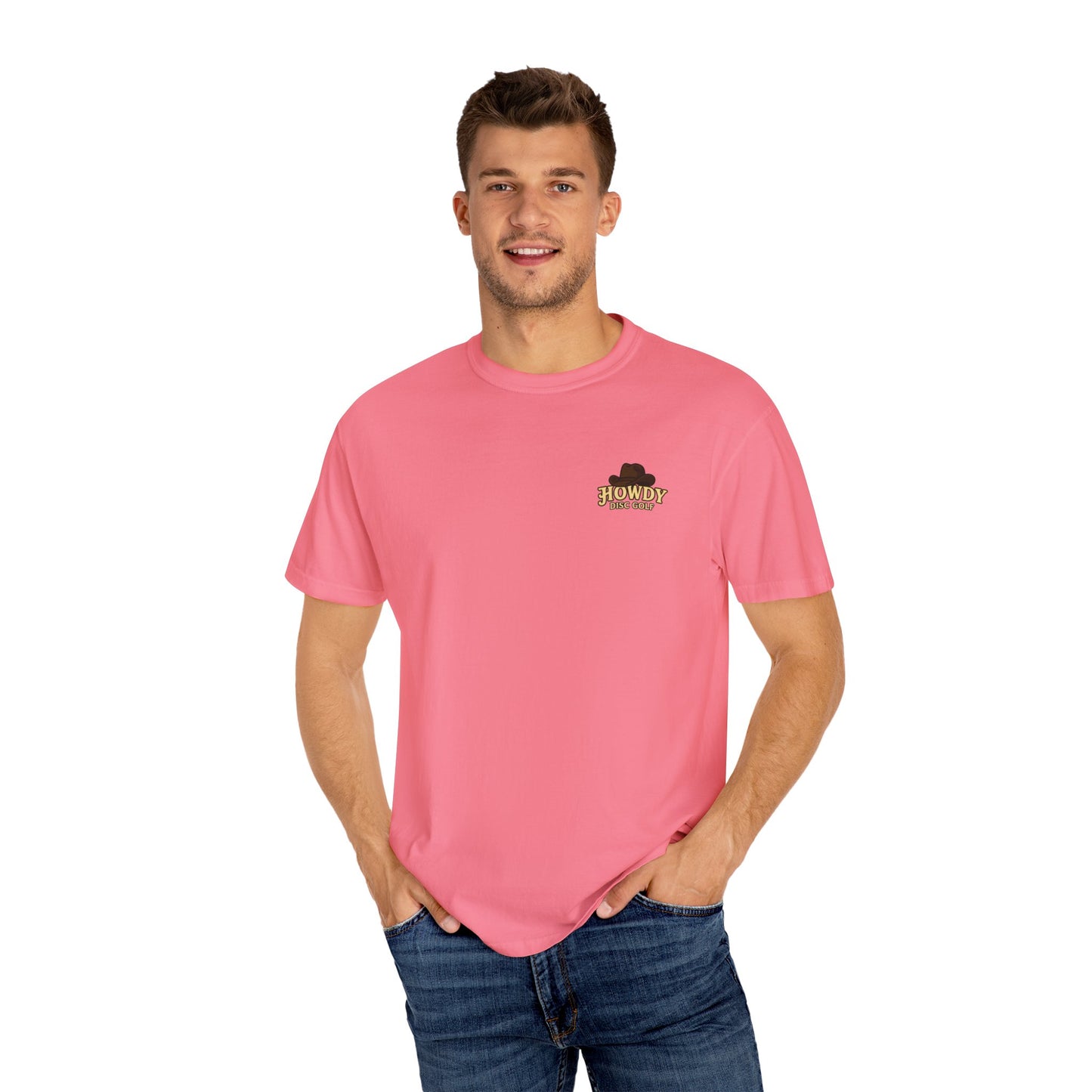 Howdy Disc Golf Unisex Garment-Dyed T-Shirt, Retro Golf Tee, Outdoor Sports Shirt, Gift for Golf Lovers, Casual Summer Top
