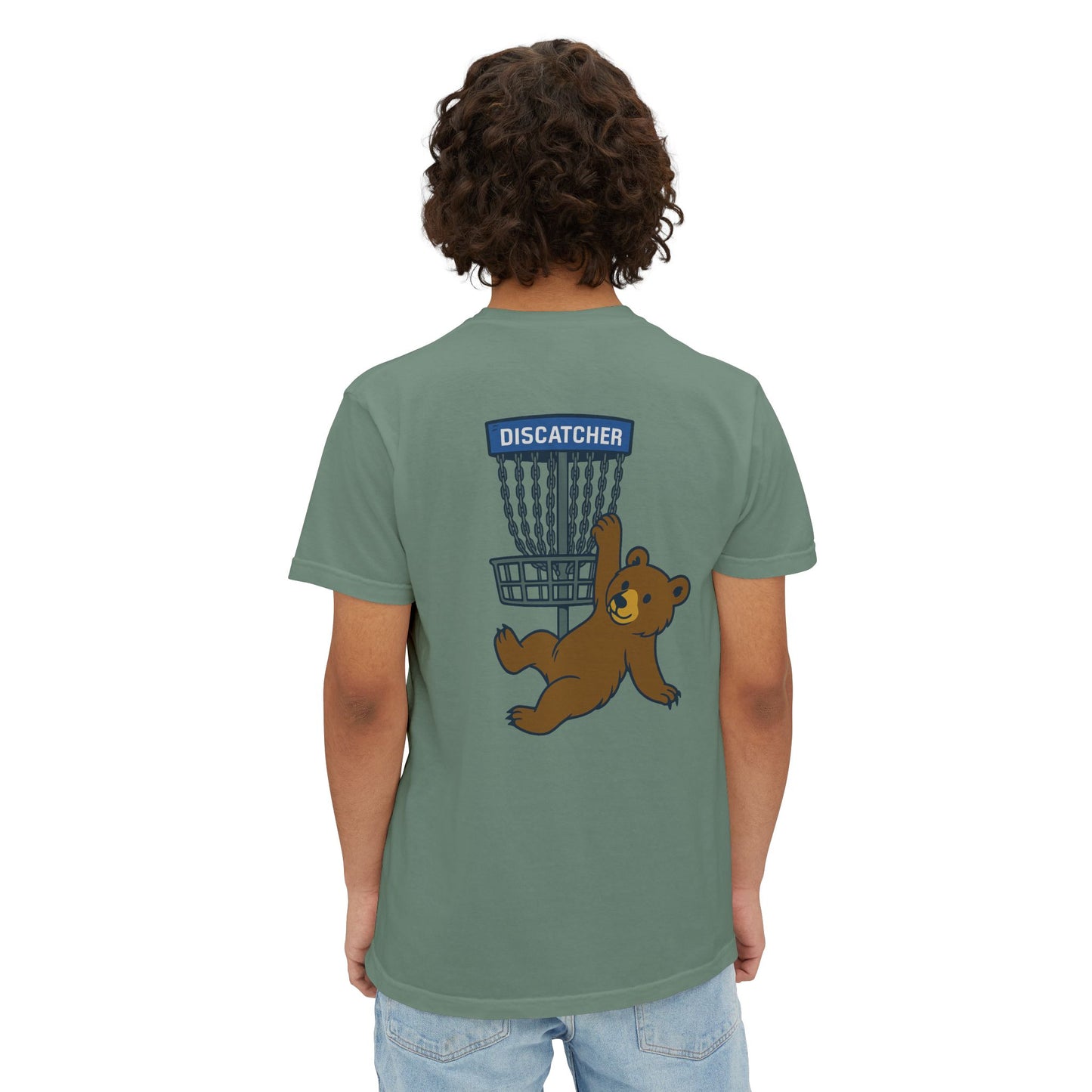 Pocket T-Shirt Playful Bear Hanging Basket Design