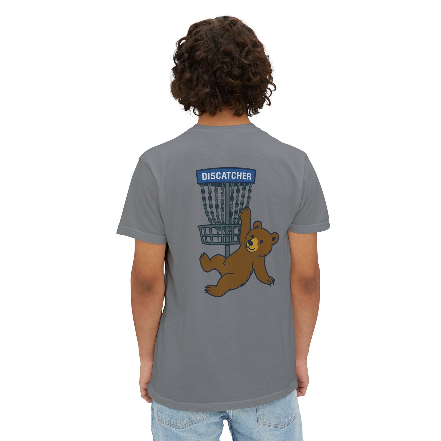 Pocket T-Shirt Playful Bear Hanging Basket Design