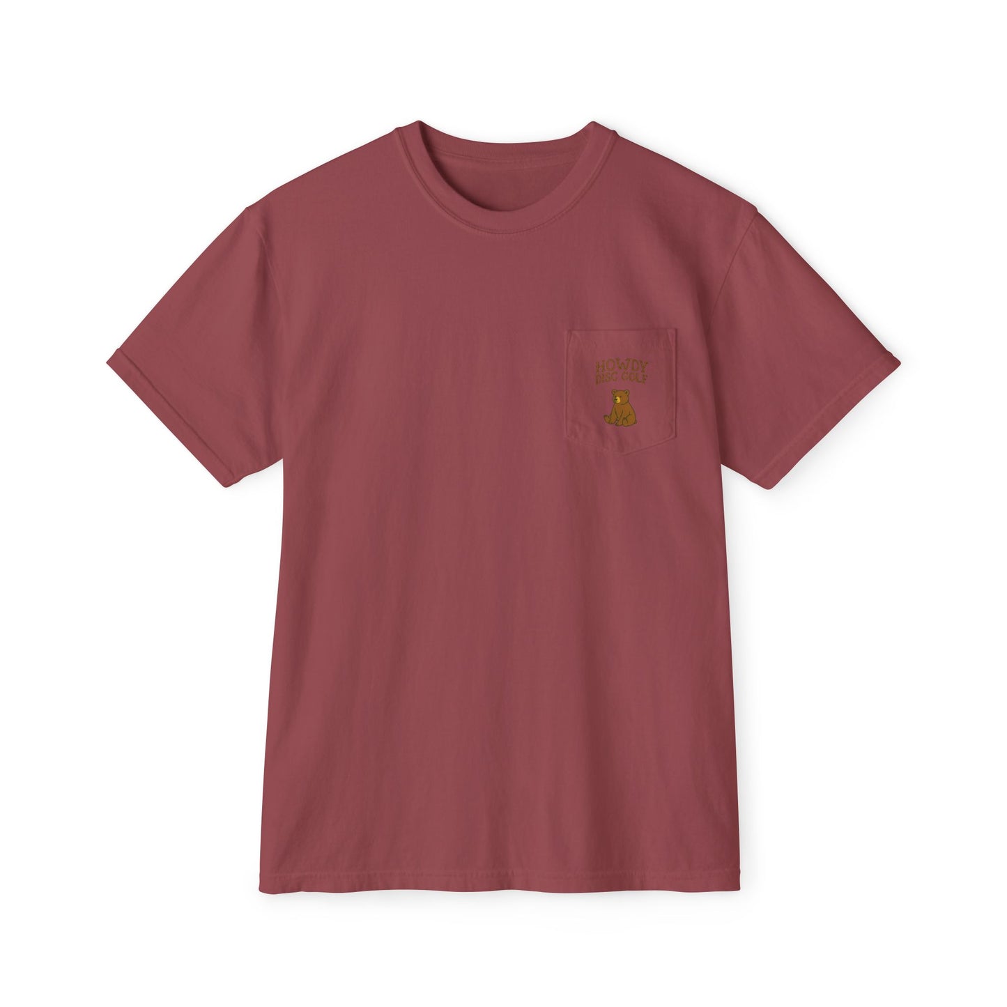 Pocket T-Shirt Playful Bear Hanging Basket Design