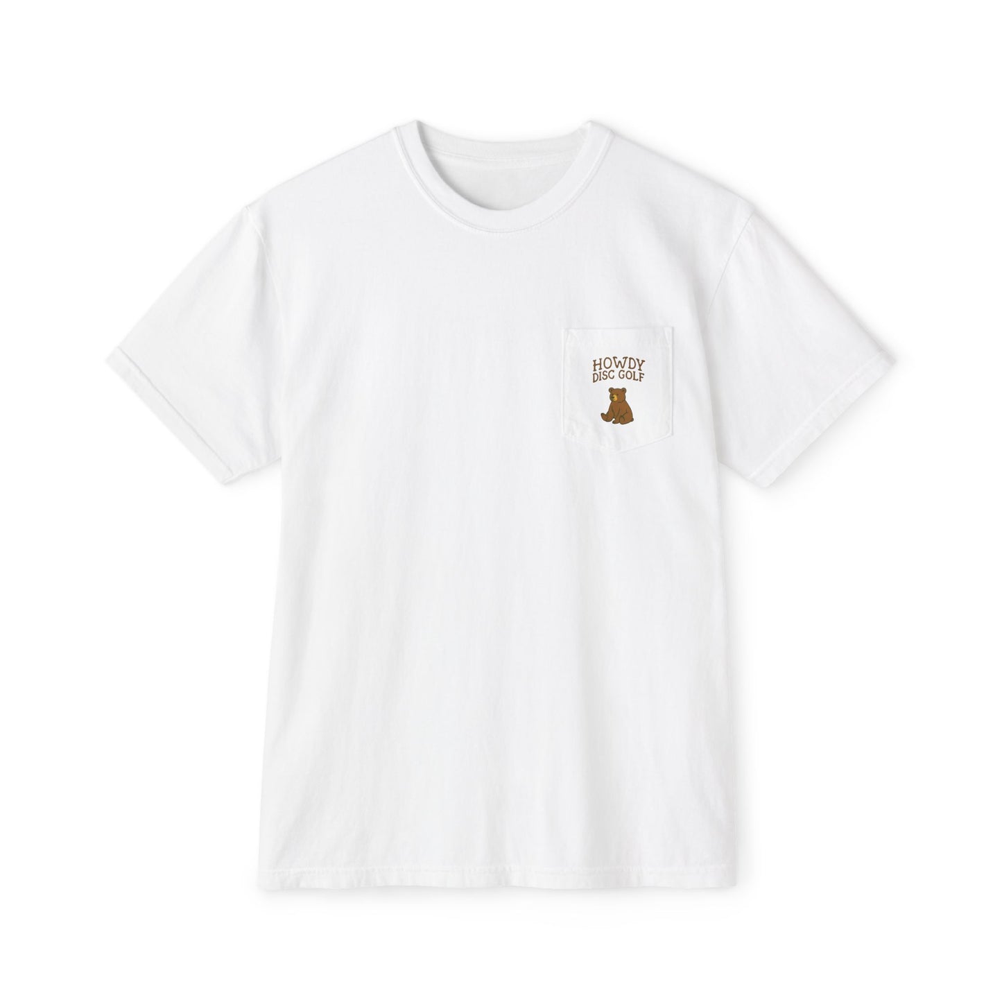 Pocket T-Shirt Playful Bear Hanging Basket Design