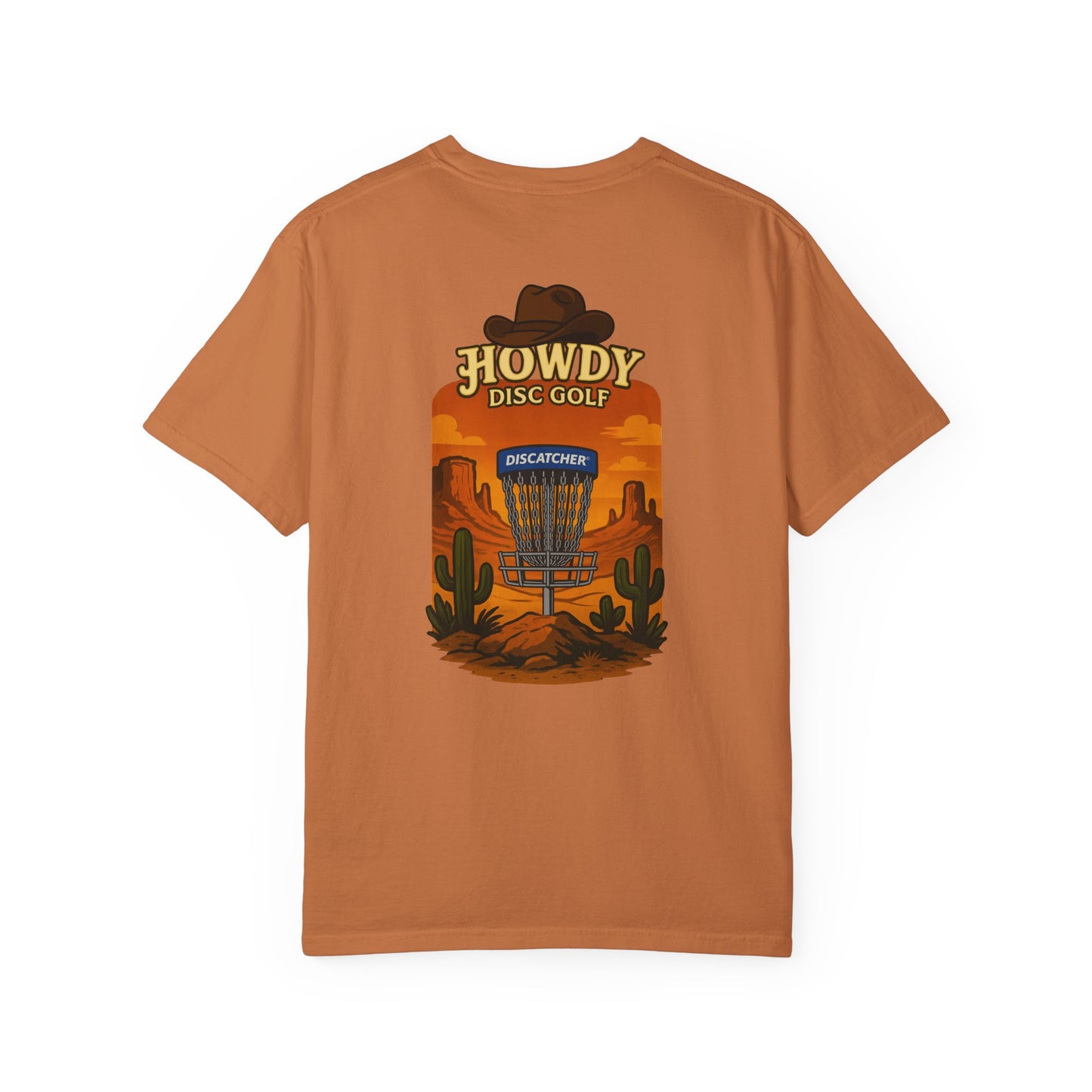 Howdy Disc Golf Unisex Garment-Dyed T-Shirt, Retro Golf Tee, Outdoor Sports Shirt, Gift for Golf Lovers, Casual Summer Top