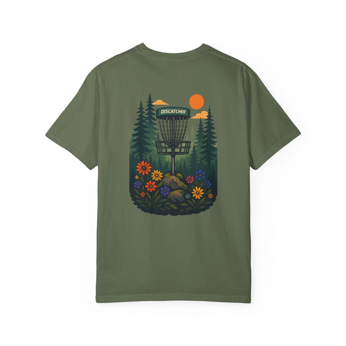 T-shirt Disc Basket Pine Tree Flowers