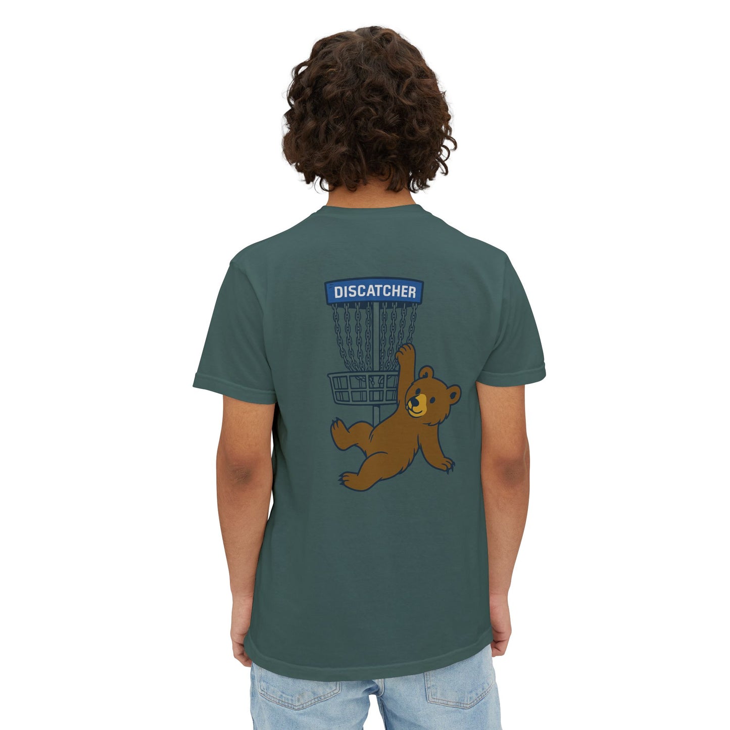Pocket T-Shirt Playful Bear Hanging Basket Design