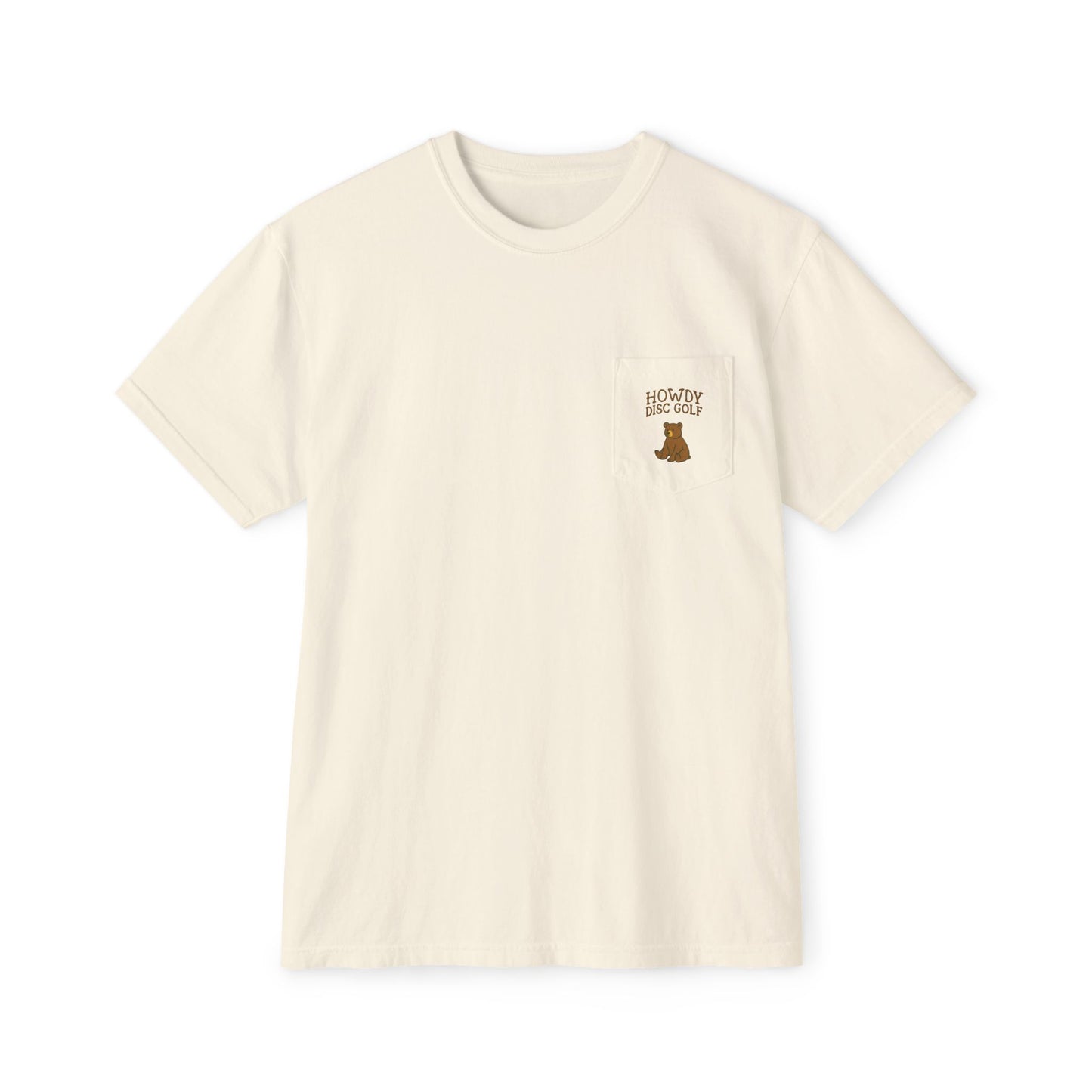 Pocket T-Shirt Playful Bear Hanging Basket Design