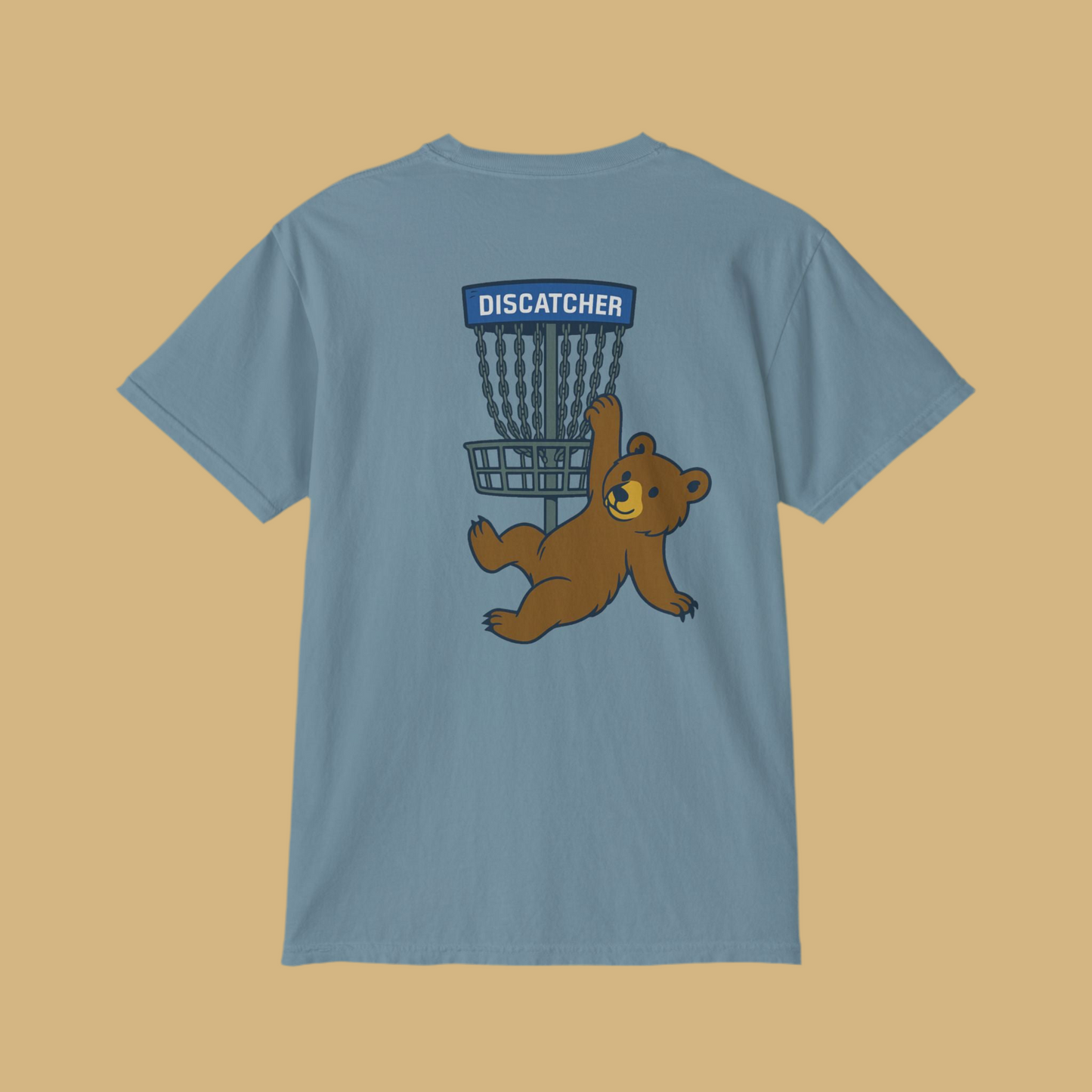 Pocket T-Shirt Playful Bear Hanging Basket Design