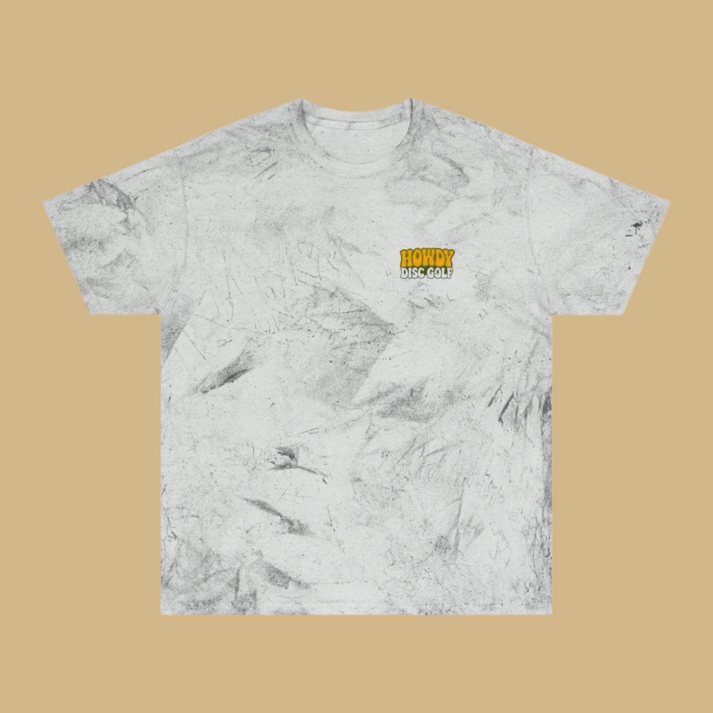 T-Shirt Howdy Disc Golf Tee 'Where Discs Are Thrown, No Evil Can Exist' Tie-Dye Design