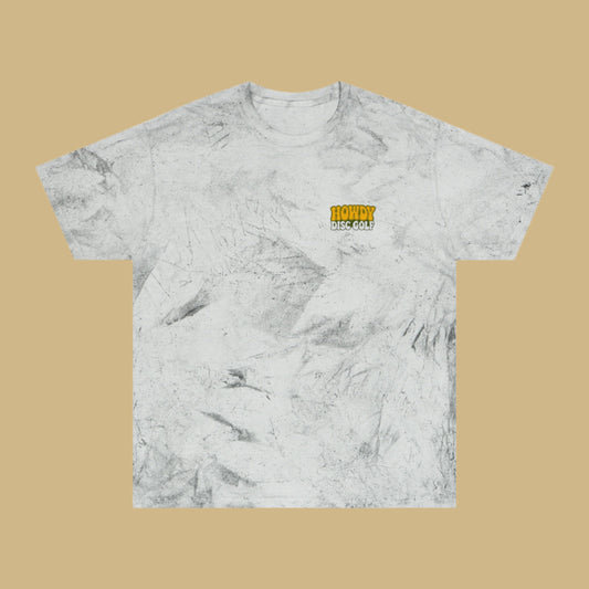 T-Shirt Howdy Disc Golf Tee 'Where Discs Are Thrown, No Evil Can Exist' Tie-Dye Design