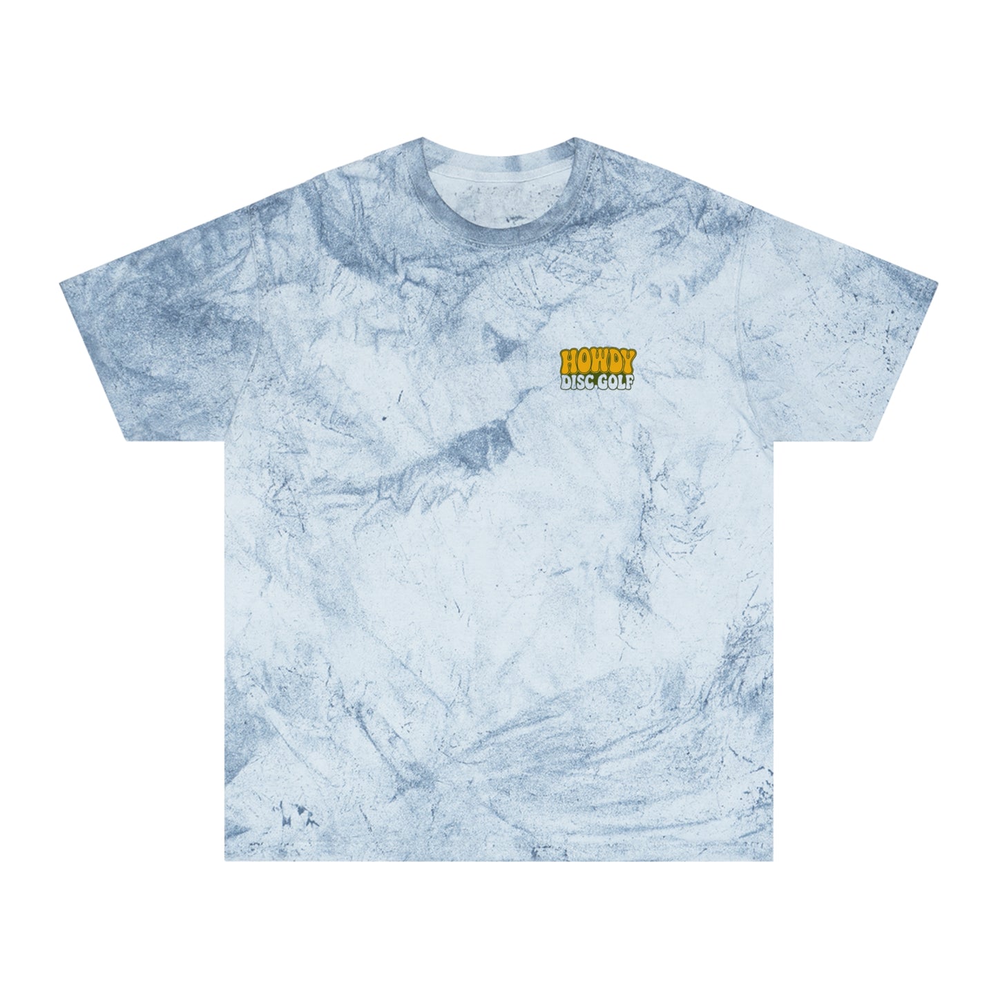 T-Shirt Howdy Disc Golf Tee 'Where Discs Are Thrown, No Evil Can Exist' Tie-Dye Design
