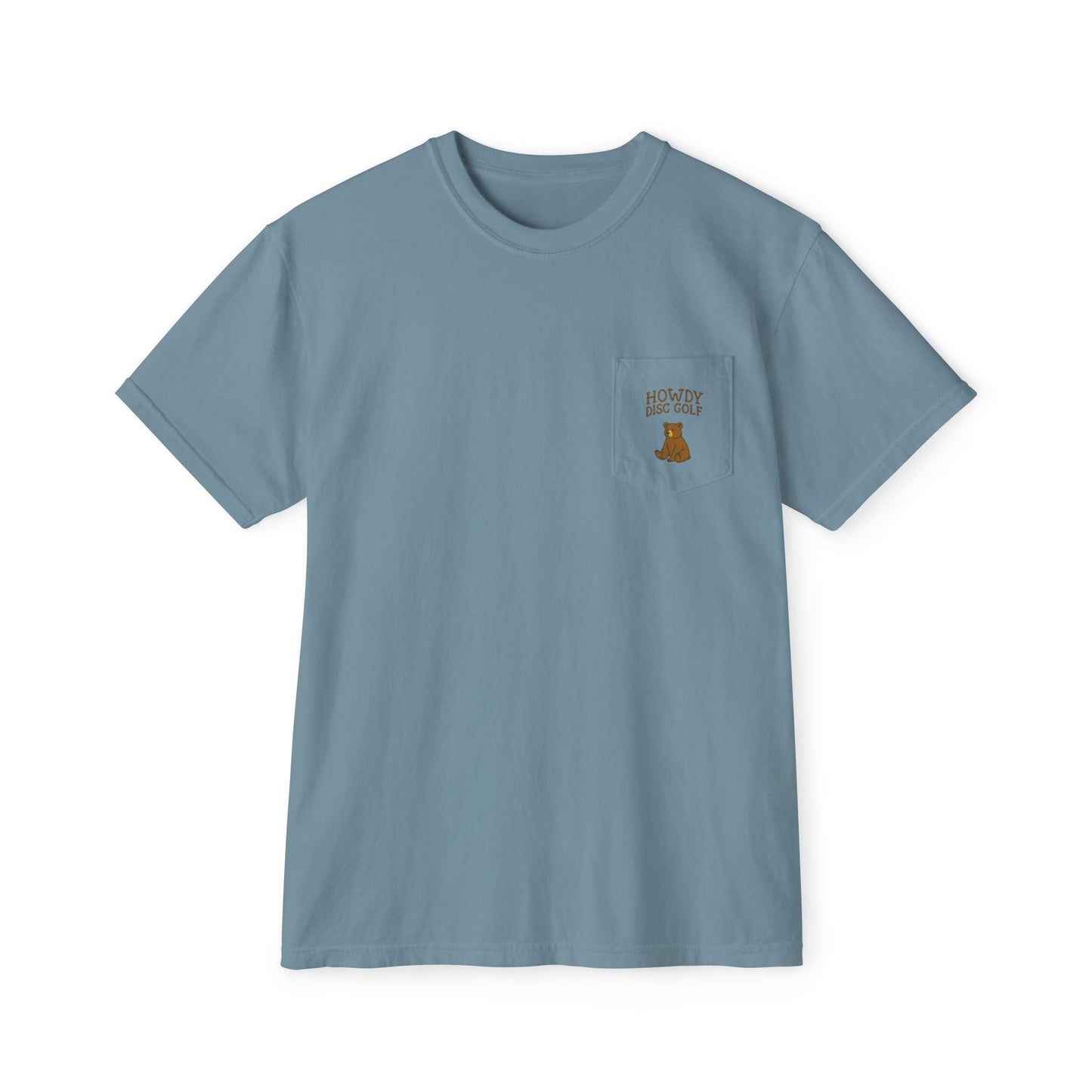 Pocket T-Shirt Playful Bear Hanging Basket Design
