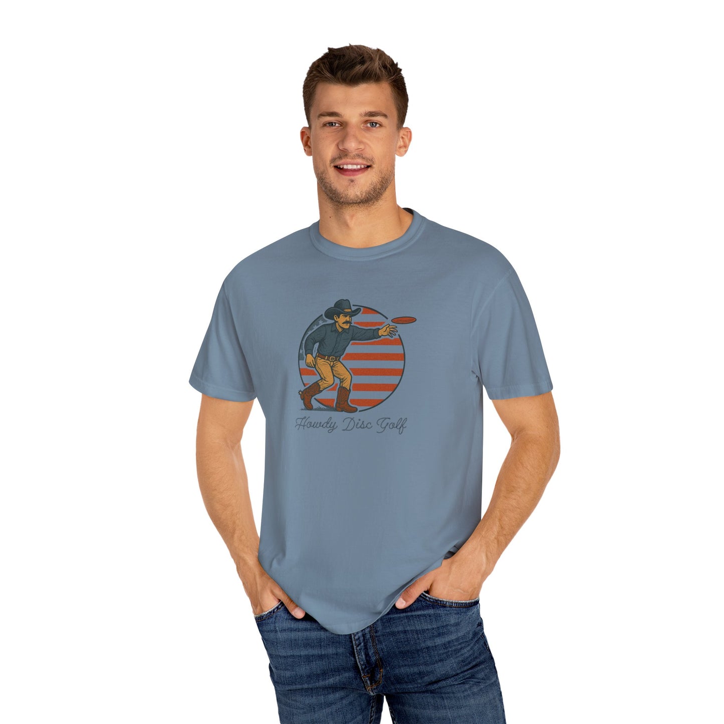 American Cowboy Huck | Patriotic Disc Golf T-shirt (Comfort Colors)