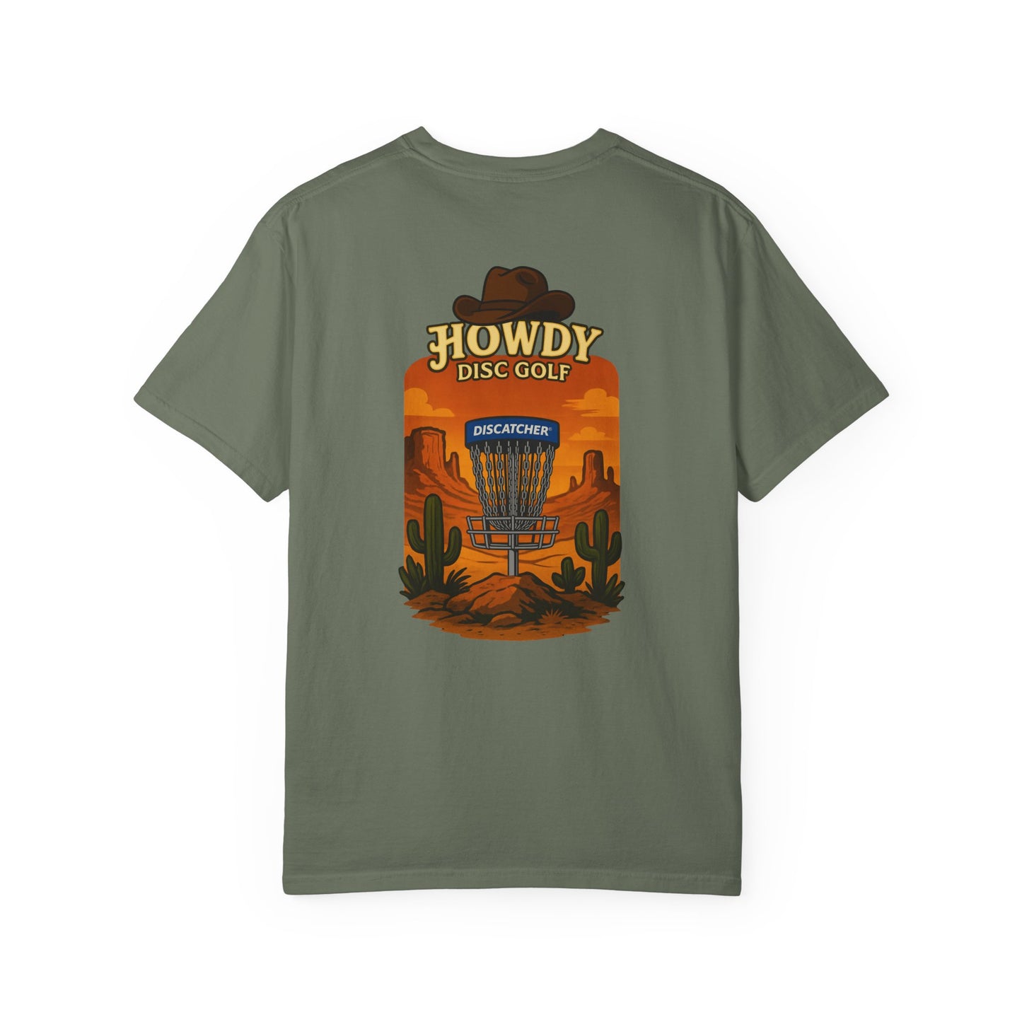 Howdy Disc Golf Unisex Garment-Dyed T-Shirt, Retro Golf Tee, Outdoor Sports Shirt, Gift for Golf Lovers, Casual Summer Top