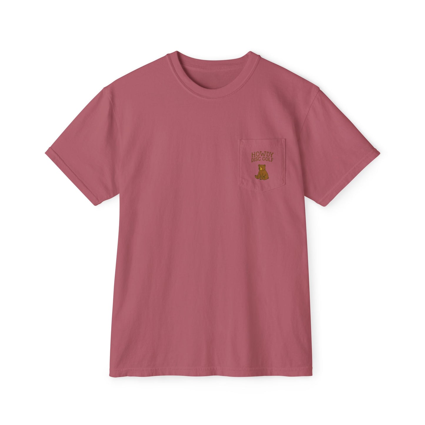 Pocket T-Shirt Playful Bear Hanging Basket Design