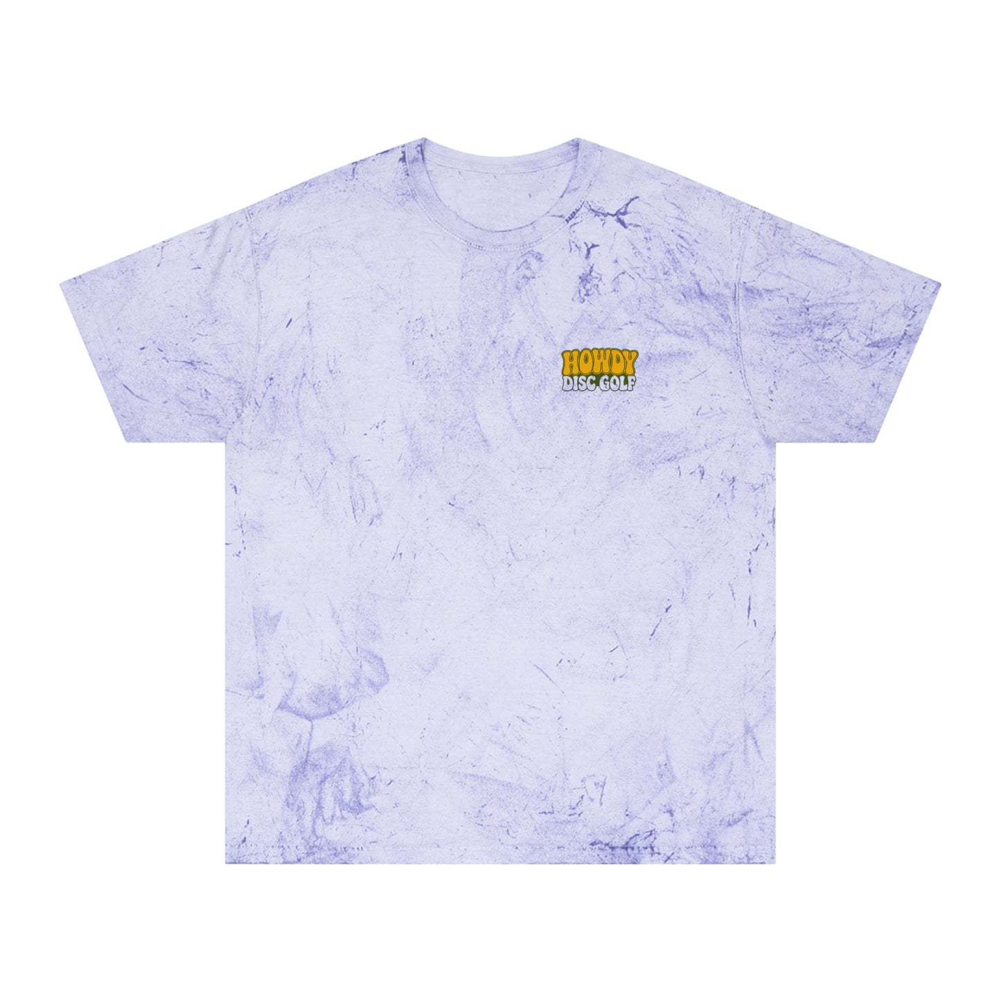 T-Shirt Howdy Disc Golf Tee 'Where Discs Are Thrown, No Evil Can Exist' Tie-Dye Design