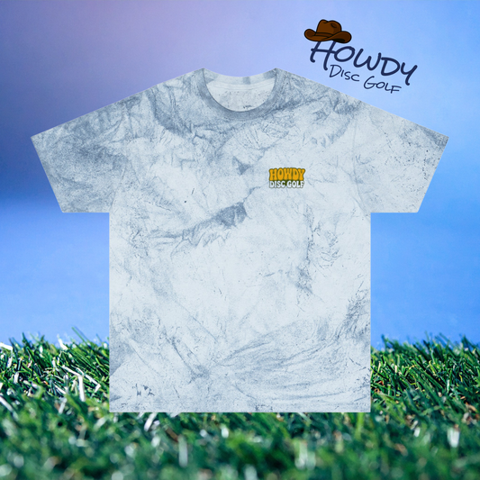 T-Shirt Howdy Disc Golf Tee 'Where Discs Are Thrown, No Evil Can Exist' Tie-Dye Design