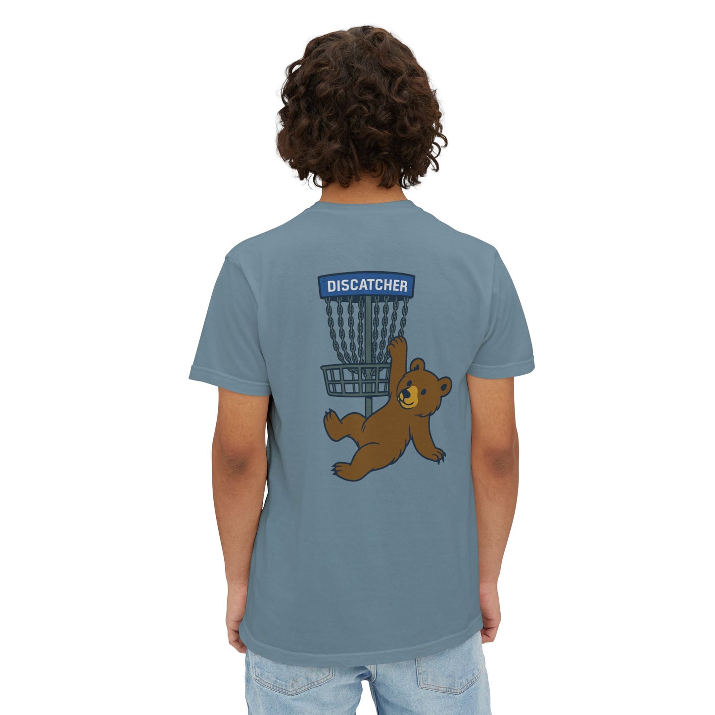 Pocket T-Shirt Playful Bear Hanging Basket Design