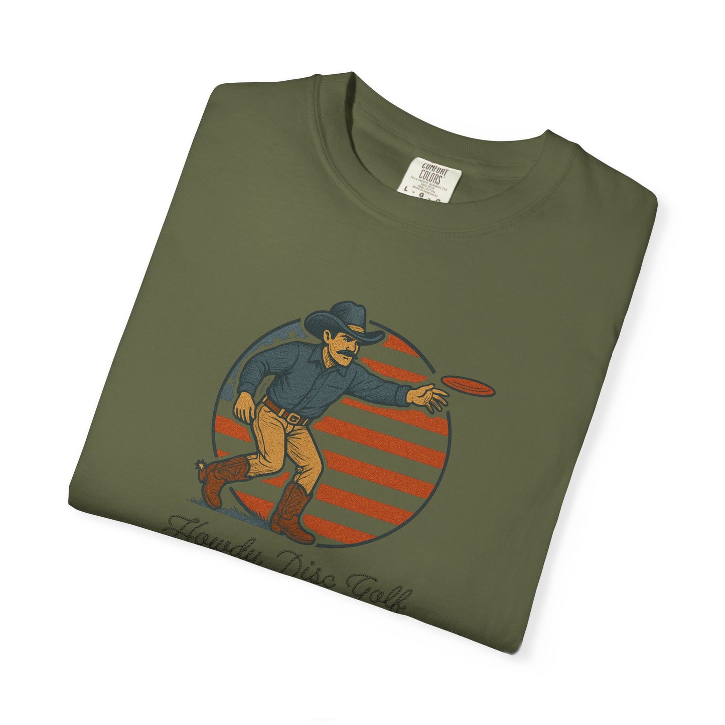American Cowboy Huck | Patriotic Disc Golf T-shirt (Comfort Colors)