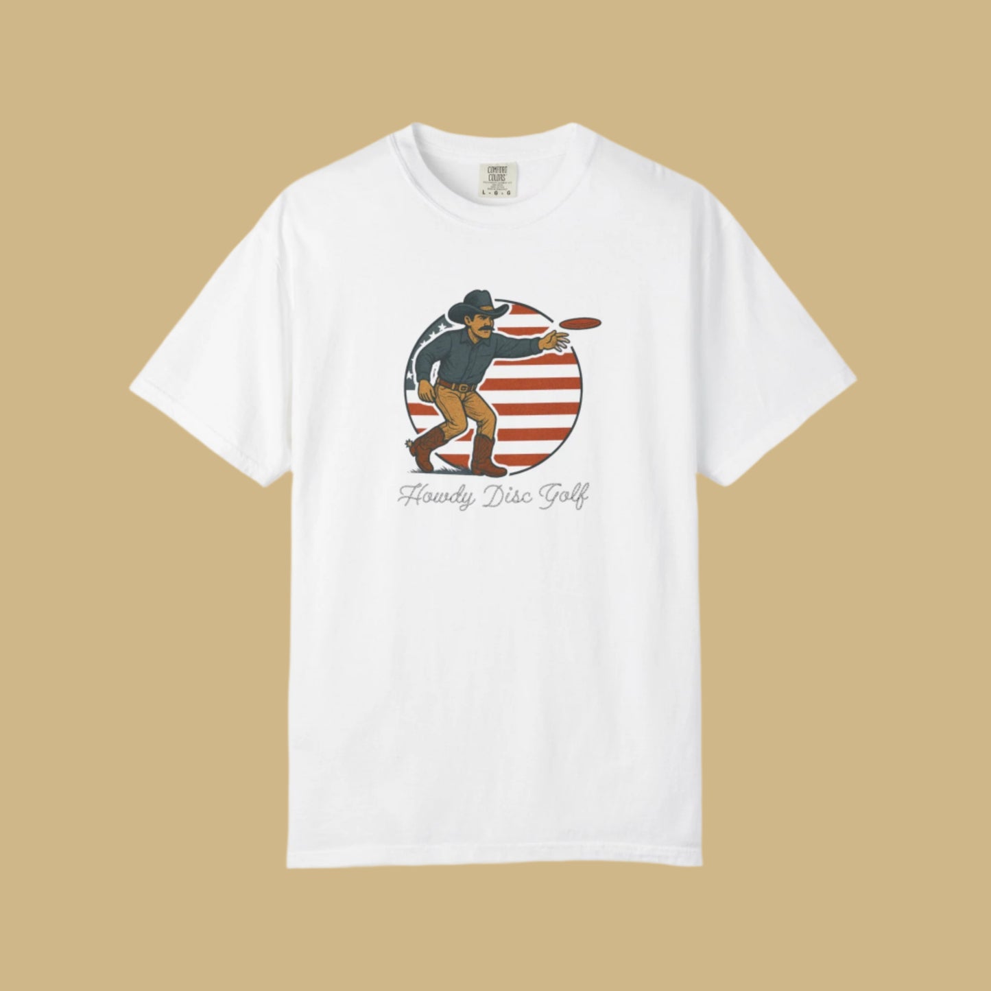 American Cowboy Huck | Patriotic Disc Golf T-shirt (Comfort Colors)