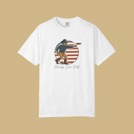 American Cowboy Huck | Patriotic Disc Golf T-shirt (Comfort Colors)