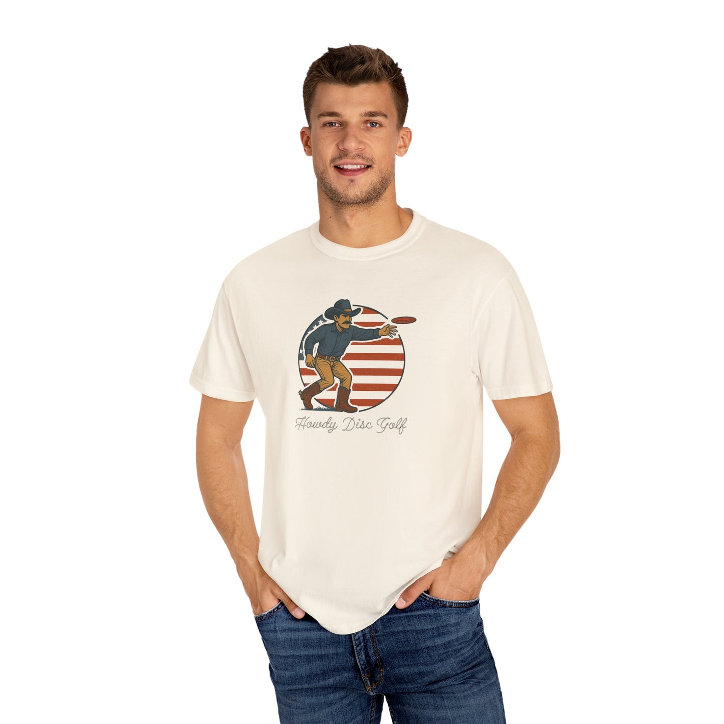 American Cowboy Huck | Patriotic Disc Golf T-shirt (Comfort Colors)