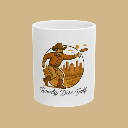 Disc Golf Mug - Cowboy Huck | Ceramic Mug, 11oz