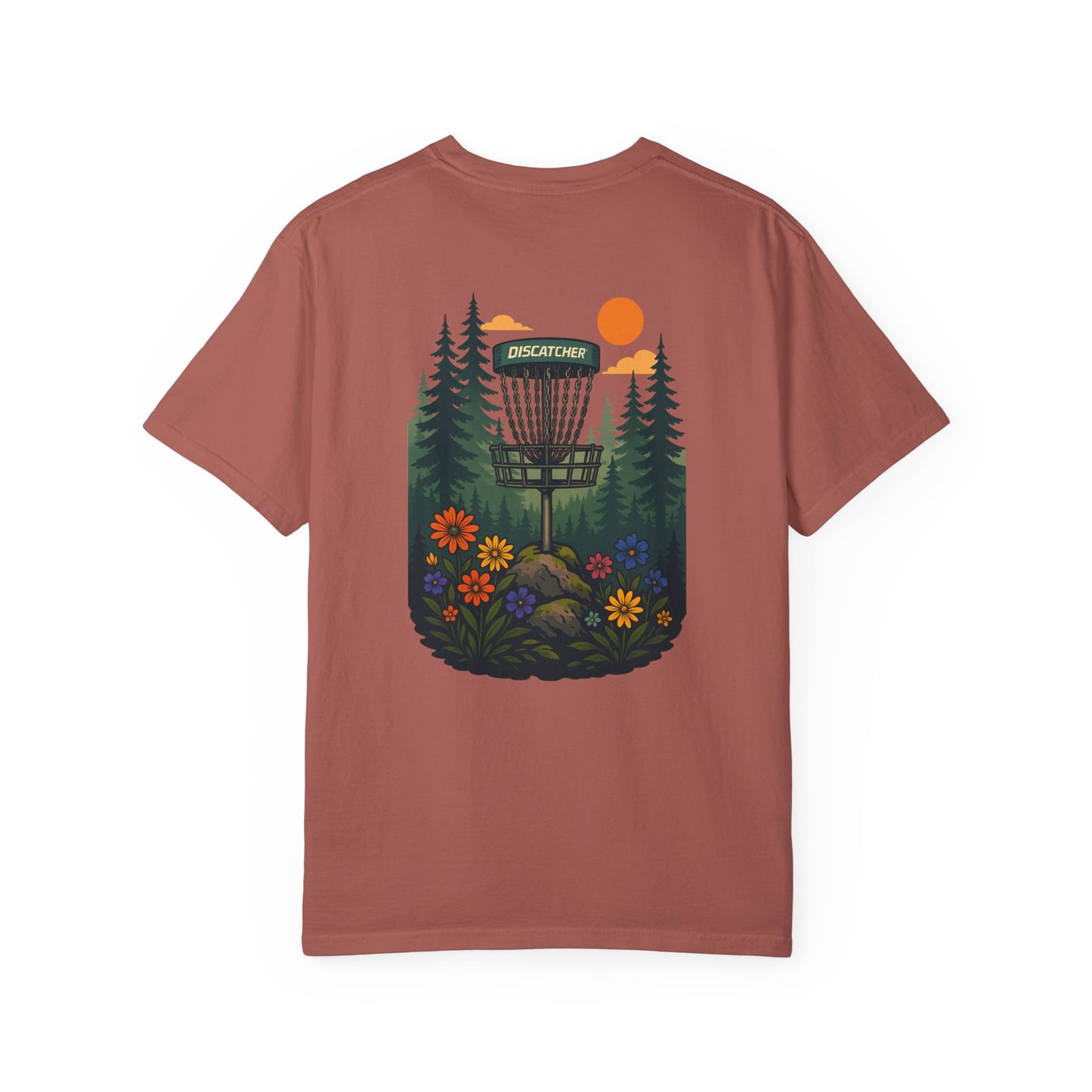 T-shirt Disc Basket Pine Tree Flowers