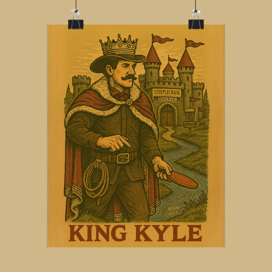 Steeplechase Cowboy King – 8x10 Vintage Disc Golf Art Print
