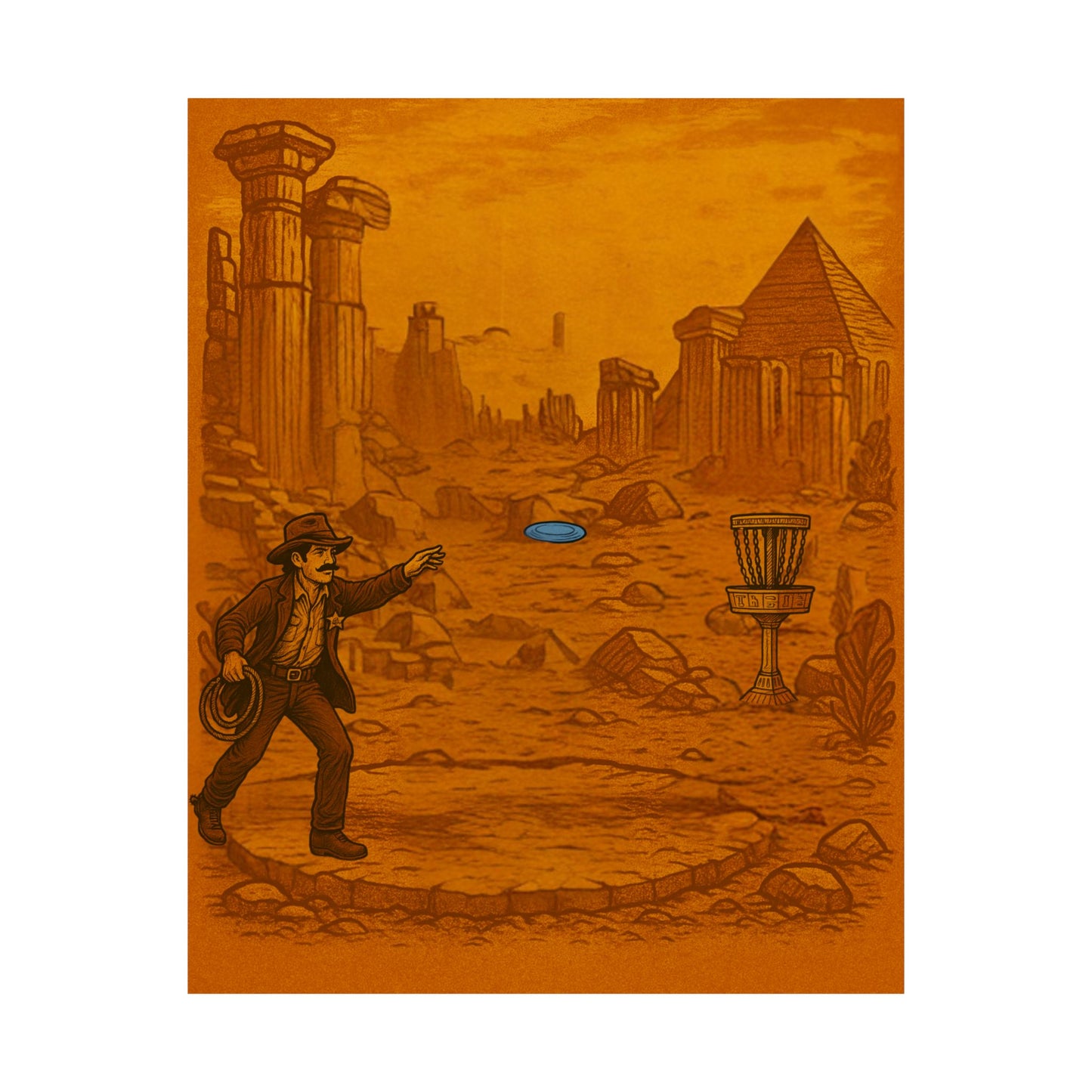 Tomb Raider Huck – 8x10 Egyptian Disc Golf Art Print