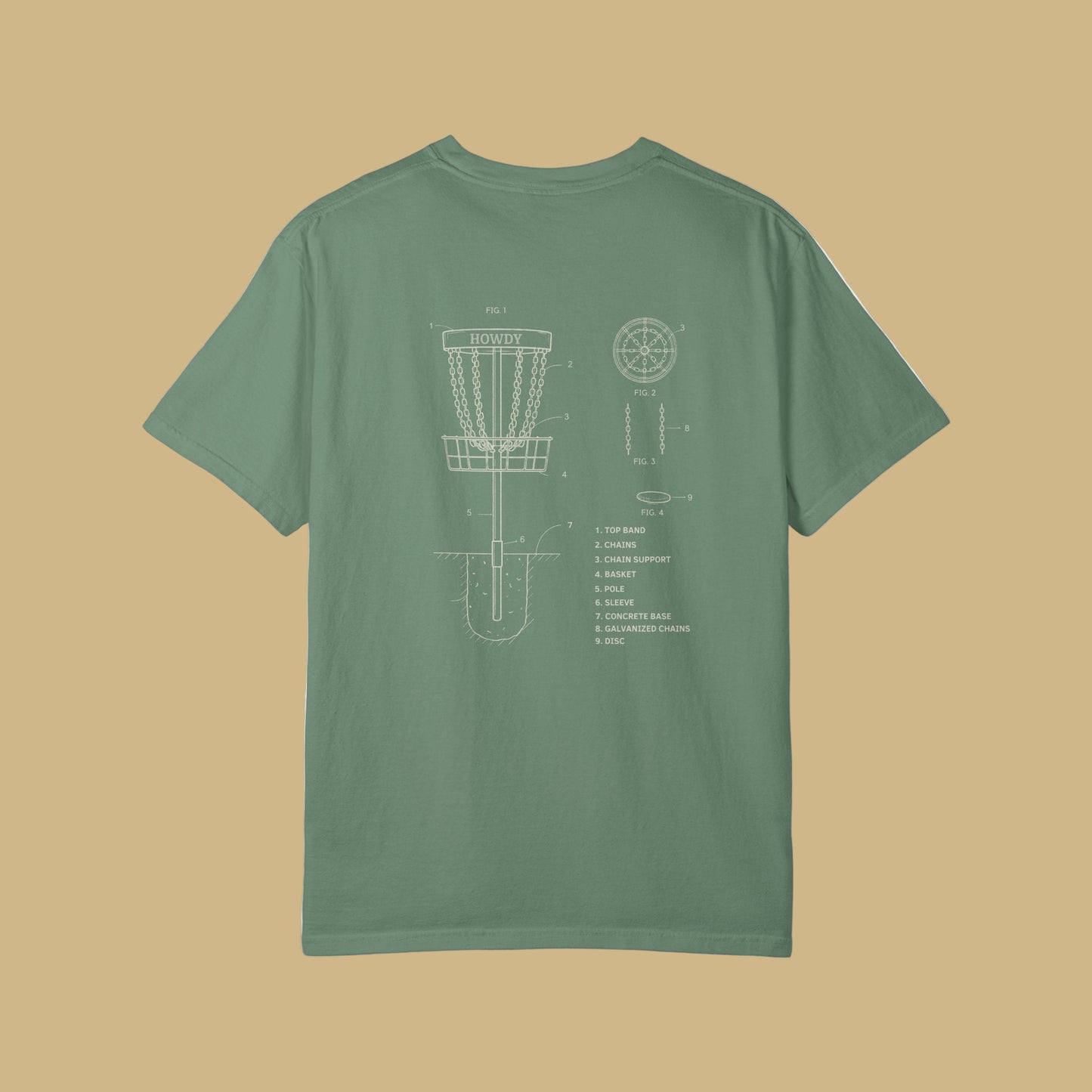 Disc Golf Basket Blueprint : Howdy Unisex T-shirt