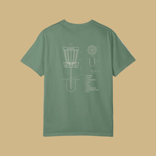 Disc Golf Basket Blueprint : Howdy Unisex T-shirt
