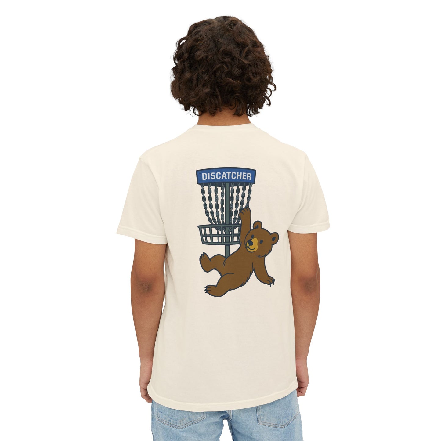 Pocket T-Shirt Playful Bear Hanging Basket Design
