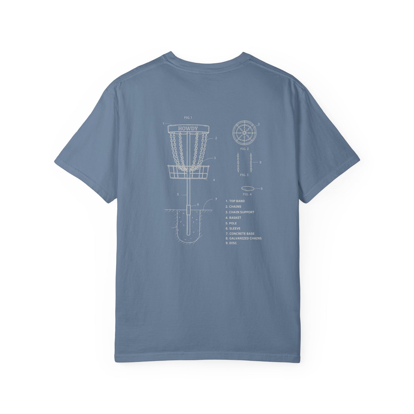Disc Golf Basket Blueprint : Howdy Unisex T-shirt