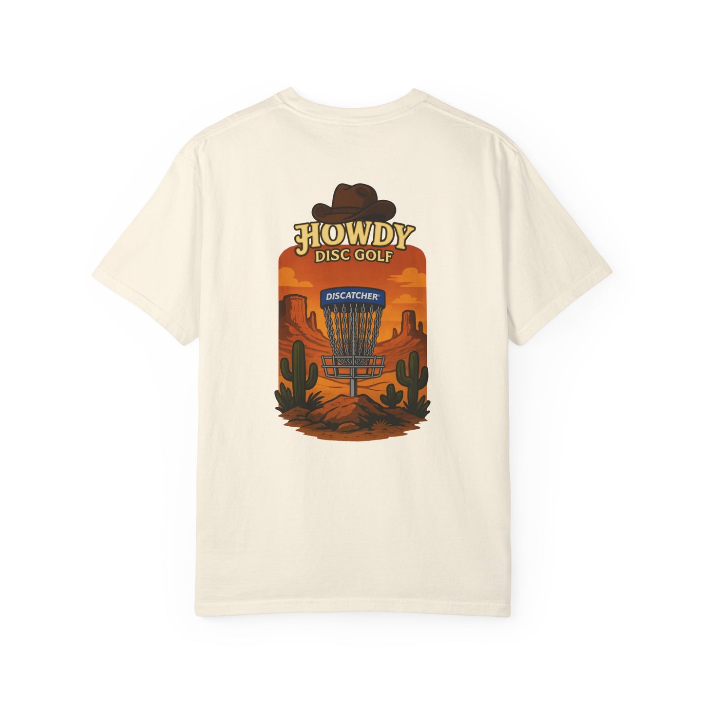 Howdy Disc Golf Unisex Garment-Dyed T-Shirt, Retro Golf Tee, Outdoor Sports Shirt, Gift for Golf Lovers, Casual Summer Top