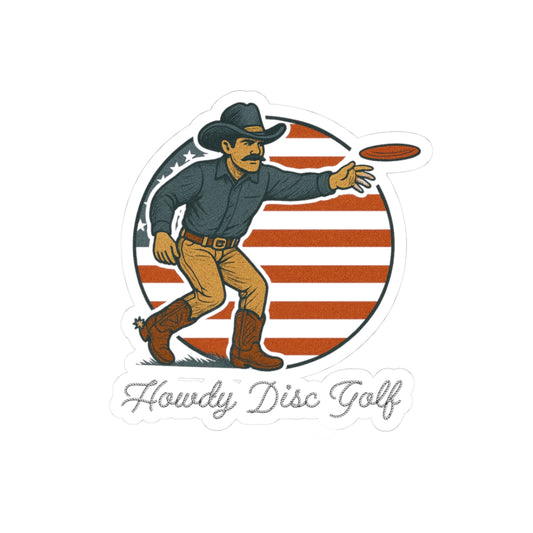 Howdy Disc Golf Stickers - Fun Cowboy Design for Sports Enthusiasts