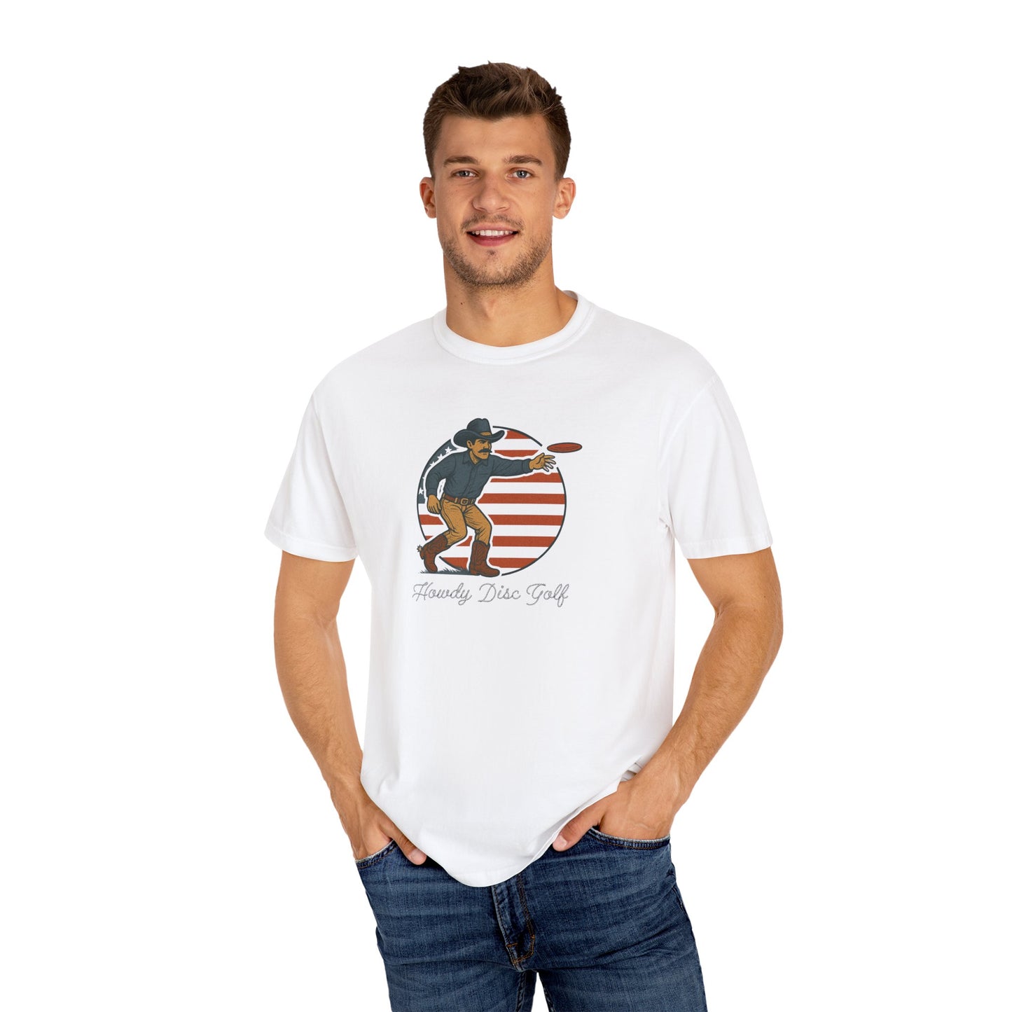 American Cowboy Huck | Patriotic Disc Golf T-shirt (Comfort Colors)