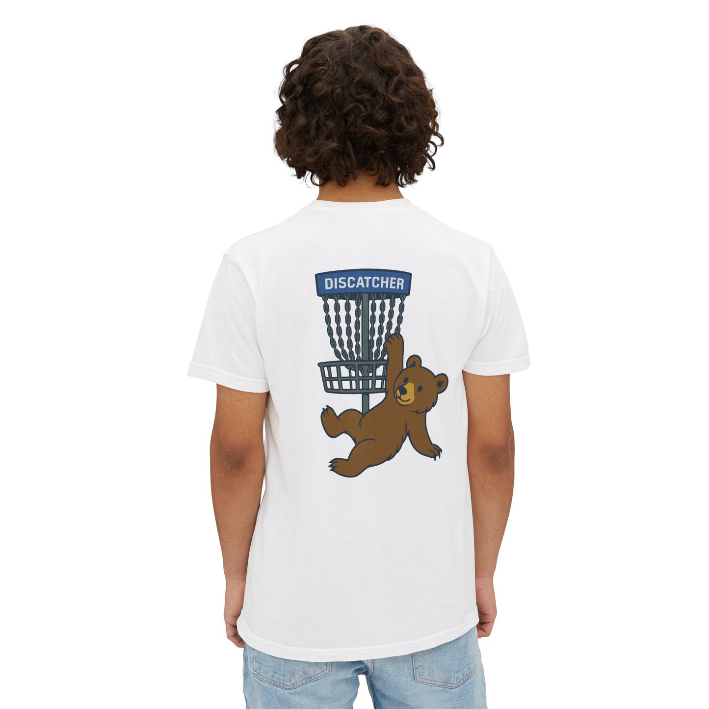 Pocket T-Shirt Playful Bear Hanging Basket Design