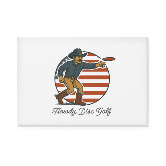 Howdy Disc Golf Button Magnet - USA Design