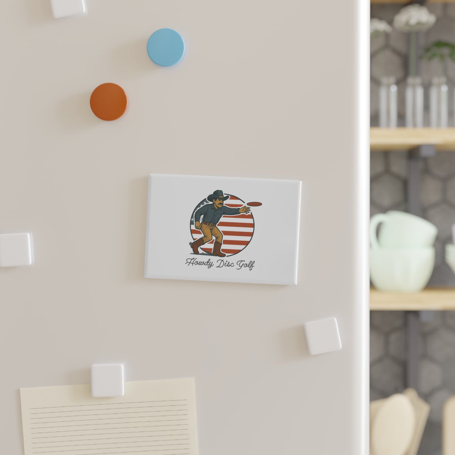 Howdy Disc Golf Button Magnet - USA Design