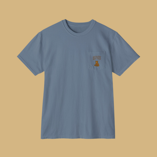 Pocket T-Shirt Playful Bear Hanging Basket Design