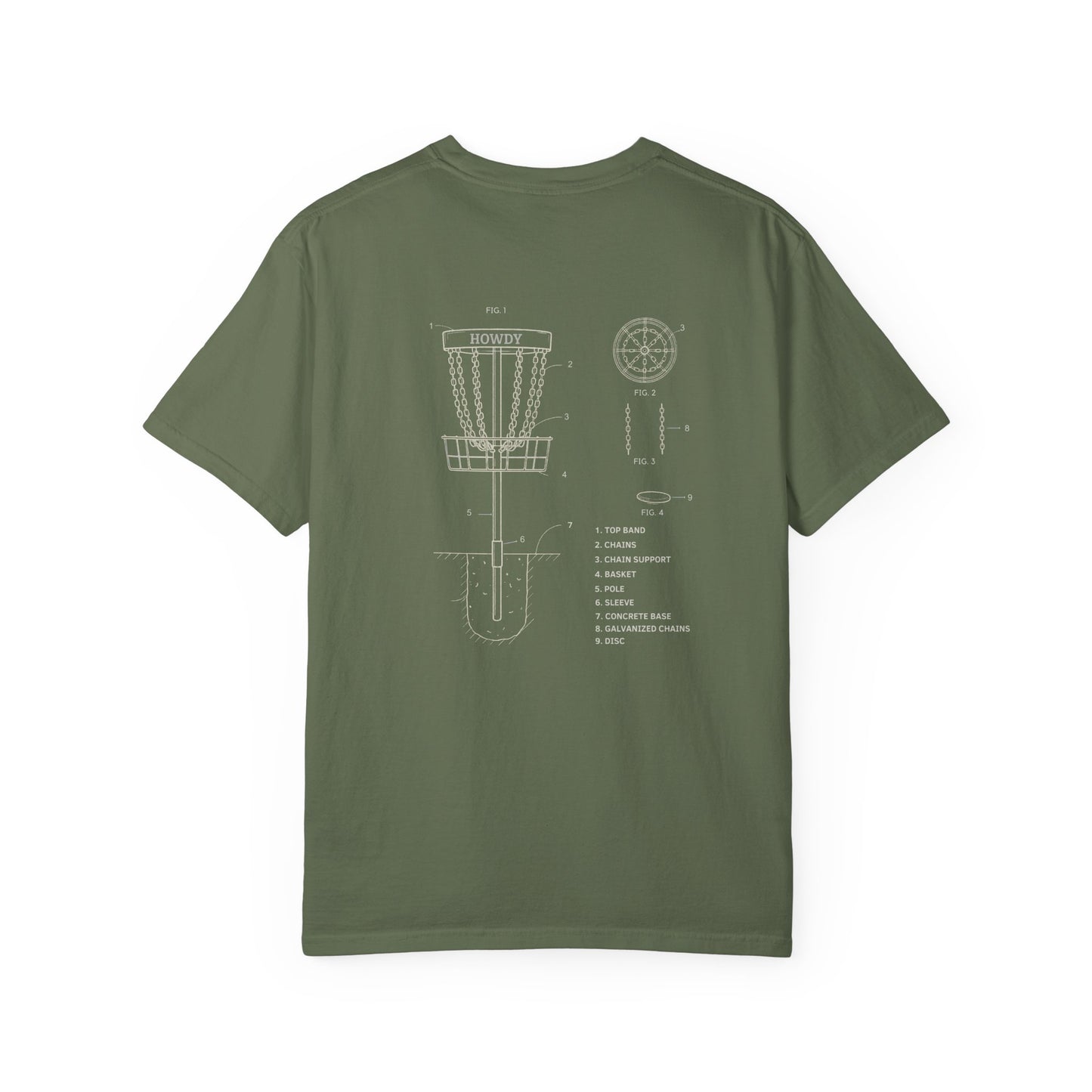 Disc Golf Basket Blueprint : Howdy Unisex T-shirt
