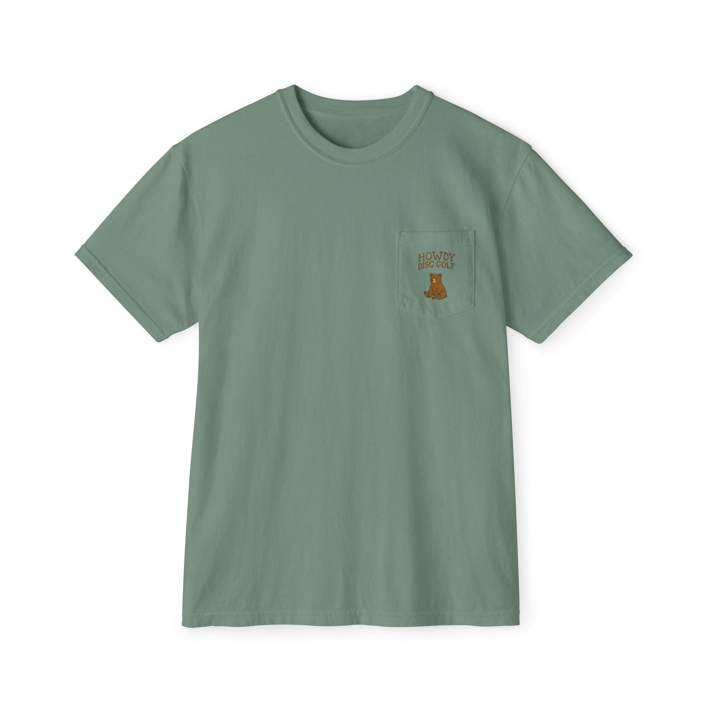 Pocket T-Shirt Playful Bear Hanging Basket Design