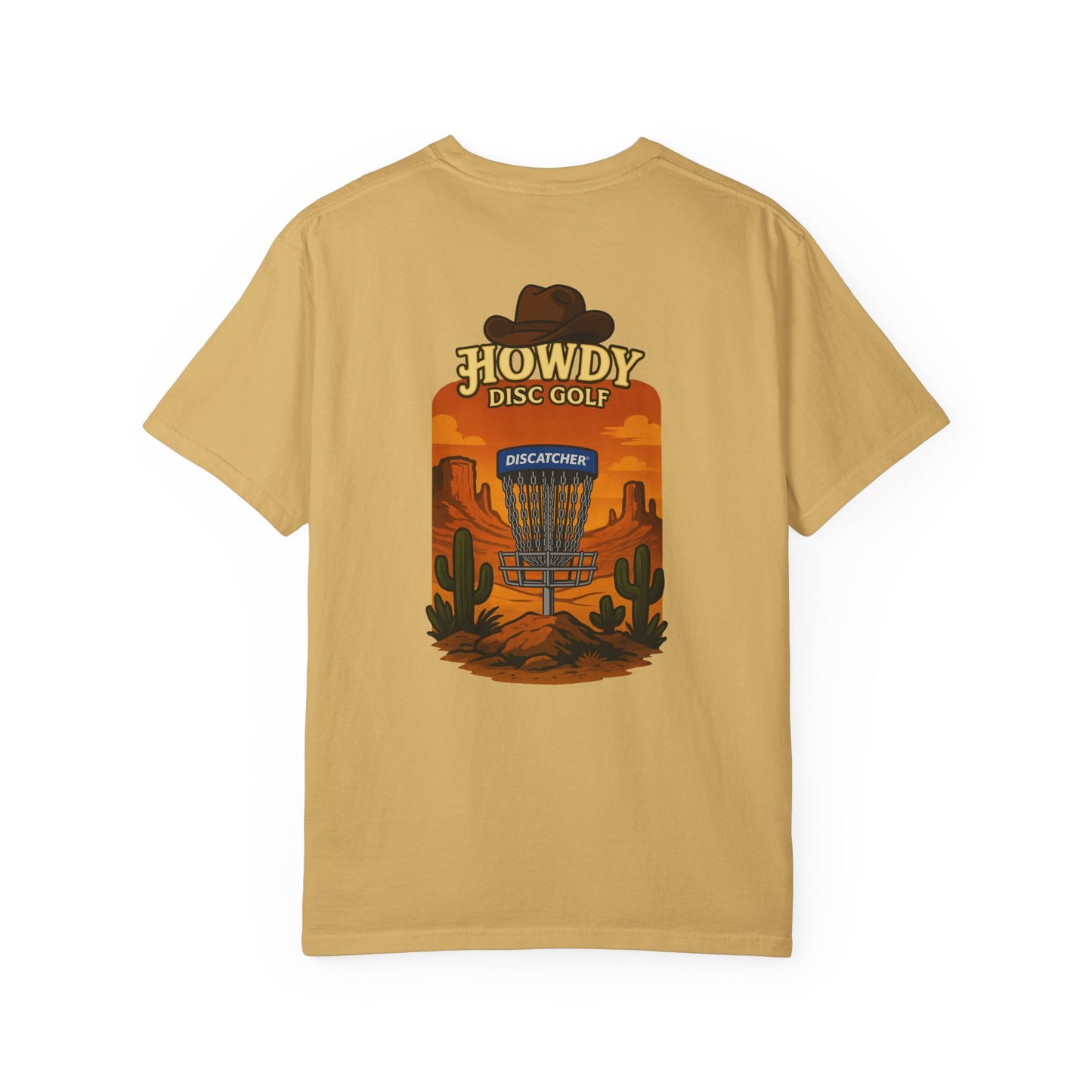 Howdy Disc Golf Unisex Garment-Dyed T-Shirt, Retro Golf Tee, Outdoor Sports Shirt, Gift for Golf Lovers, Casual Summer Top