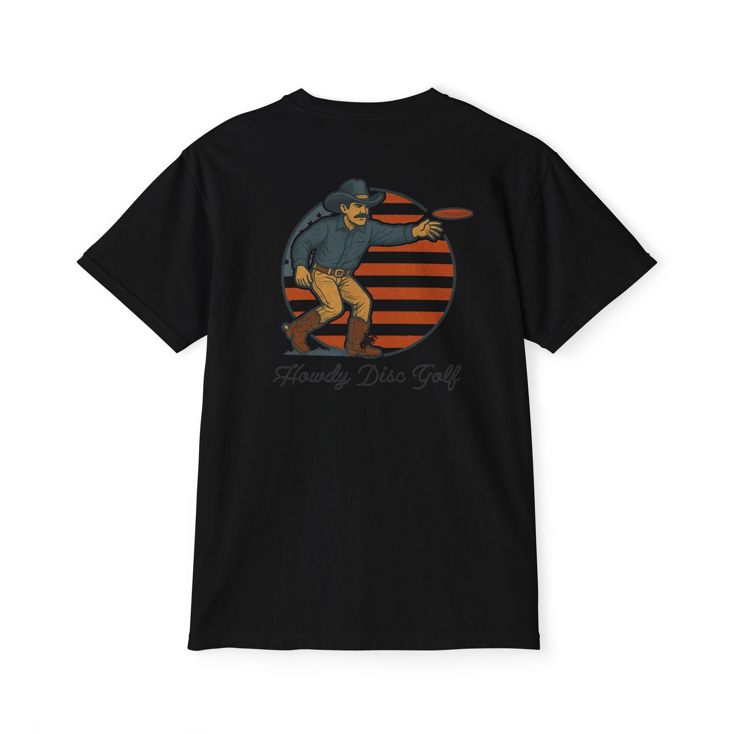 American Cowboy Huck -Patriotic Disc Golf Pocket Tee (Comfort Colors)