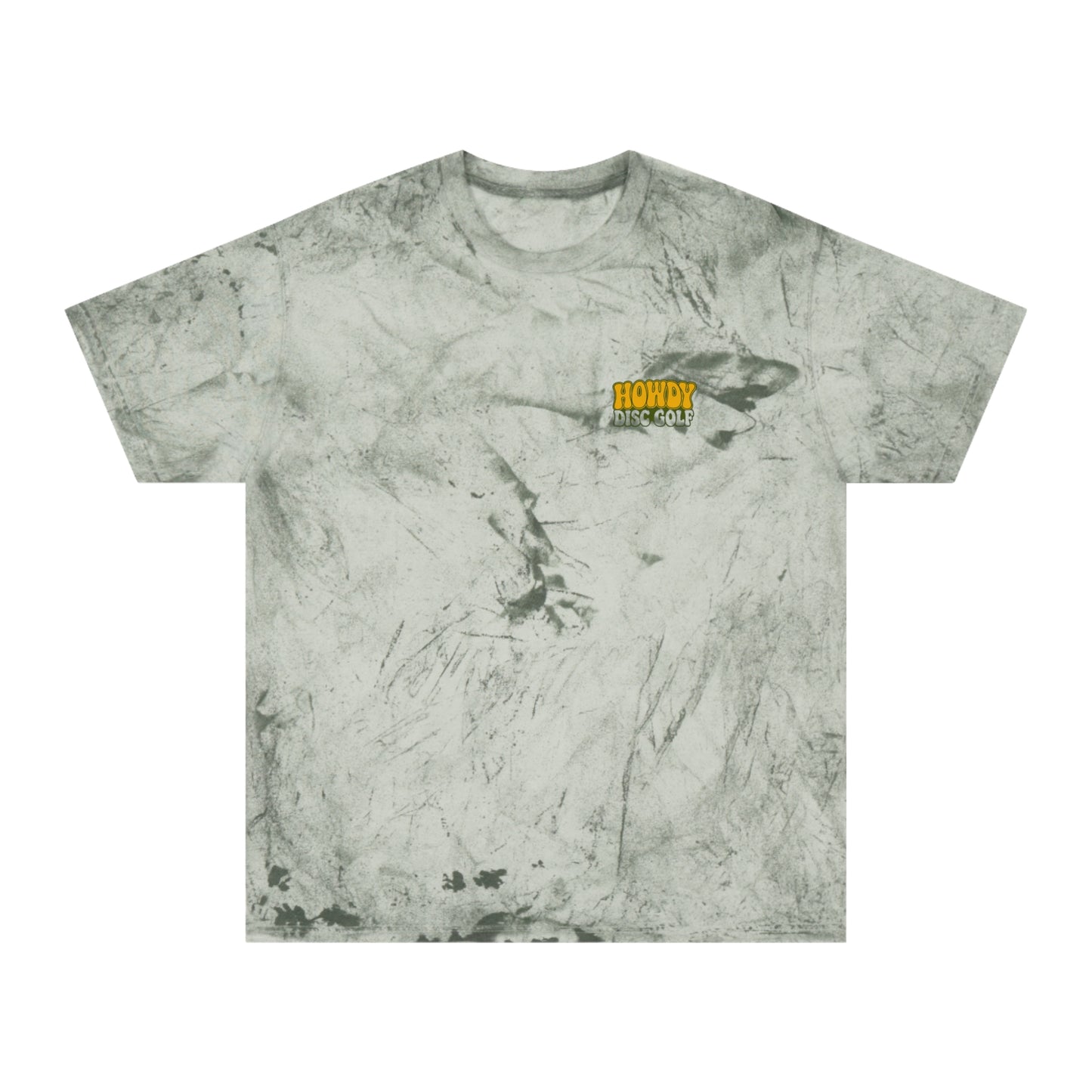 T-Shirt Howdy Disc Golf Tee 'Where Discs Are Thrown, No Evil Can Exist' Tie-Dye Design