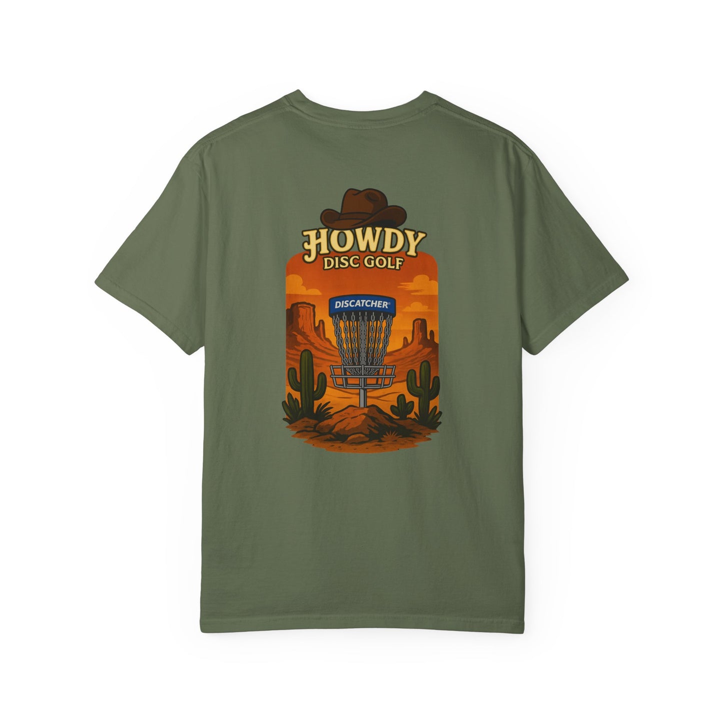 Howdy Disc Golf Unisex Garment-Dyed T-Shirt, Retro Golf Tee, Outdoor Sports Shirt, Gift for Golf Lovers, Casual Summer Top