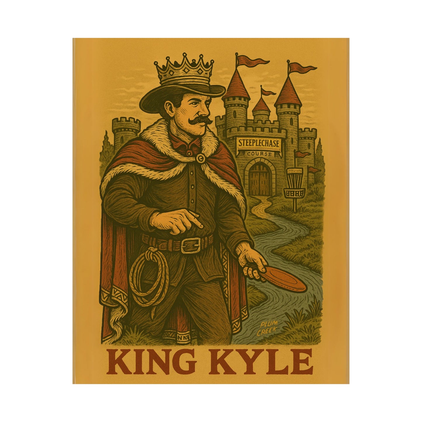 Steeplechase Cowboy King – 8x10 Vintage Disc Golf Art Print